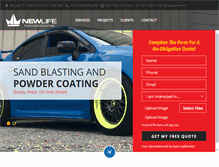 Tablet Screenshot of newlifepowdercoating.com